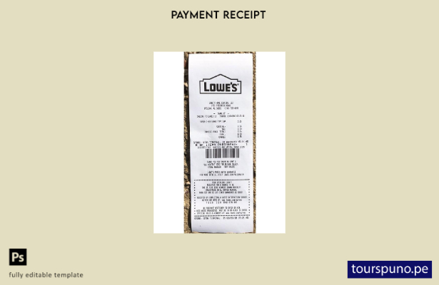 listo para imprimir la plantilla de recibo de pago de Lowe's de EE. UU.